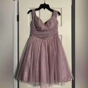 City Vibes Pink Sparkly/Mesh Short Dress